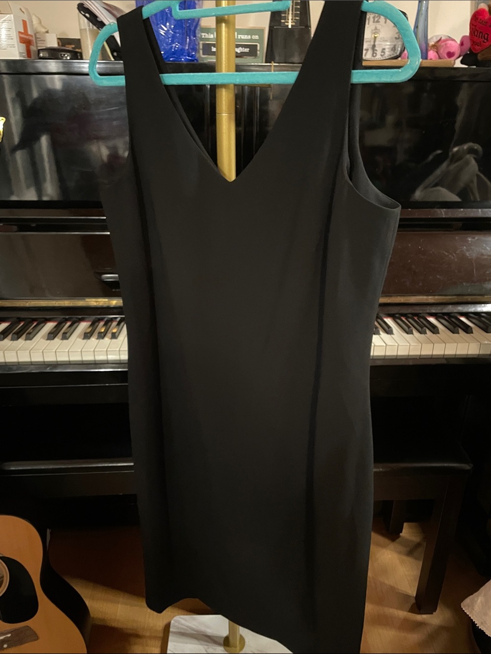 Jones New York Black V-Neck Mini Dress